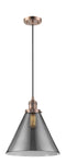 Innovations Lighting X-Large Cone 1-100 watt 12 inch Antique Copper Mini Pendant  Smoked glass 201CACG43L