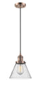 Innovations Lighting Large Cone 1-100 watt 8 inch Antique Copper Mini Pendant  Seedy glass 201CACG44