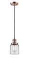 Innovations Lighting Small Bell 1-100 watt 6 inch Antique Copper Mini Pendant  Clear glass 201CACG52