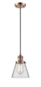 Innovations Lighting Small Cone 1-100 watt 6 inch Antique Copper Mini Pendant  Clear glass 201CACG62