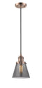 Innovations Lighting Small Cone 1-100 watt 6 inch Antique Copper Mini Pendant  Smoked glass 201CACG63