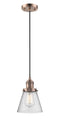 Innovations Lighting Small Cone 1-100 watt 6 inch Antique Copper Mini Pendant  Seedy glass 201CACG64