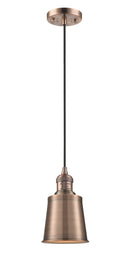 Innovations Lighting Addison 1-100 watt 5 inch Antique Copper Mini Pendant  Antique Copper Addison shades  201CACM9AC