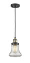 Innovations Lighting Bellmont 1-100 watt 6.5 inch Black Antique Brass Mini Pendant  Clear glass 201CBABG192