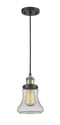 Innovations Lighting Bellmont 1-100 watt 6.5 inch Black Antique Brass Mini Pendant  Seedy glass 201CBABG194