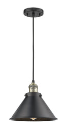 Innovations Lighting Briarcliff 1-100 watt 10 inch Black Antique Brass Mini Pendant  Black Briarcliff shades  201CBABM10BK