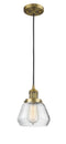 Innovations Lighting Fulton 1-100 watt 7 inch Brushed Brass Mini Pendant  Clear glass 201CBBG172