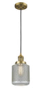 Innovations Lighting Stanton 1-100 watt 6 inch Brushed Brass Mini Pendant  Vintage Wire Mesh glass 201CBBG262