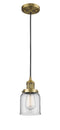 Innovations Lighting Small Bell 1-100 watt 5 inch Brushed Brass Mini Pendant  Clear glass 201CBBG52