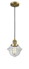 Innovations Lighting Small Oxford 1-100 watt 8 inch Brushed Brass Mini Pendant  Clear glass 201CBBG532