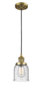 Innovations Lighting Small Bell 1-100 watt 5 inch Brushed Brass Mini Pendant  Seedy glass 201CBBG54