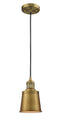 Innovations Lighting Addison 1-100 watt 5 inch Brushed Brass Mini Pendant  Brushed Brass Addison shades  201CBBM9BB