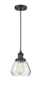 Innovations Lighting Fulton 1-100 watt 7 inch Black Mini Pendant  Clear glass 201CBKG172