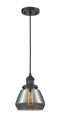 Innovations Lighting Fulton 1-100 watt 7 inch Black Mini Pendant  Smoked glass 201CBKG173