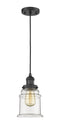 Innovations Lighting Canton 1-100 watt 6.5 inch Black Mini Pendant  Clear glass 201CBKG182