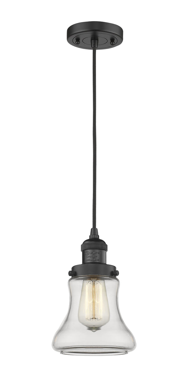 Innovations Lighting Bellmont 1-100 watt 6.5 inch Black Mini Pendant  Clear glass 201CBKG192