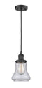 Innovations Lighting Bellmont 1-100 watt 6.5 inch Black Mini Pendant  Seedy glass 201CBKG194