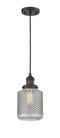 Innovations Lighting Stanton 1-100 watt 6 inch Black Mini Pendant  Vintage Wire Mesh glass 201CBKG262