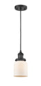 Innovations Lighting Small Bell 1-100 watt 5 inch Black Mini Pendant  Matte White Cased glass 201CBKG51