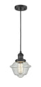 Innovations Lighting Small Oxford 1-100 watt 8 inch Black Mini Pendant  Clear glass 201CBKG532