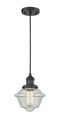 Innovations Lighting Small Oxford 1-100 watt 8 inch Black Mini Pendant  Seedy glass 201CBKG534