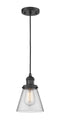 Innovations Lighting Small Cone 1-100 watt 6 inch Black Mini Pendant  Clear glass 201CBKG62