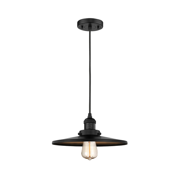 Appalachian Mini Pendant shown in the Matte Black finish with a Matte Black shade