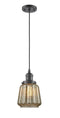 Innovations Lighting Chatham 1-100 watt 6 inch Oil Rubbed Bronze Mini Pendant  Mercury Fluted glass 201COBG146