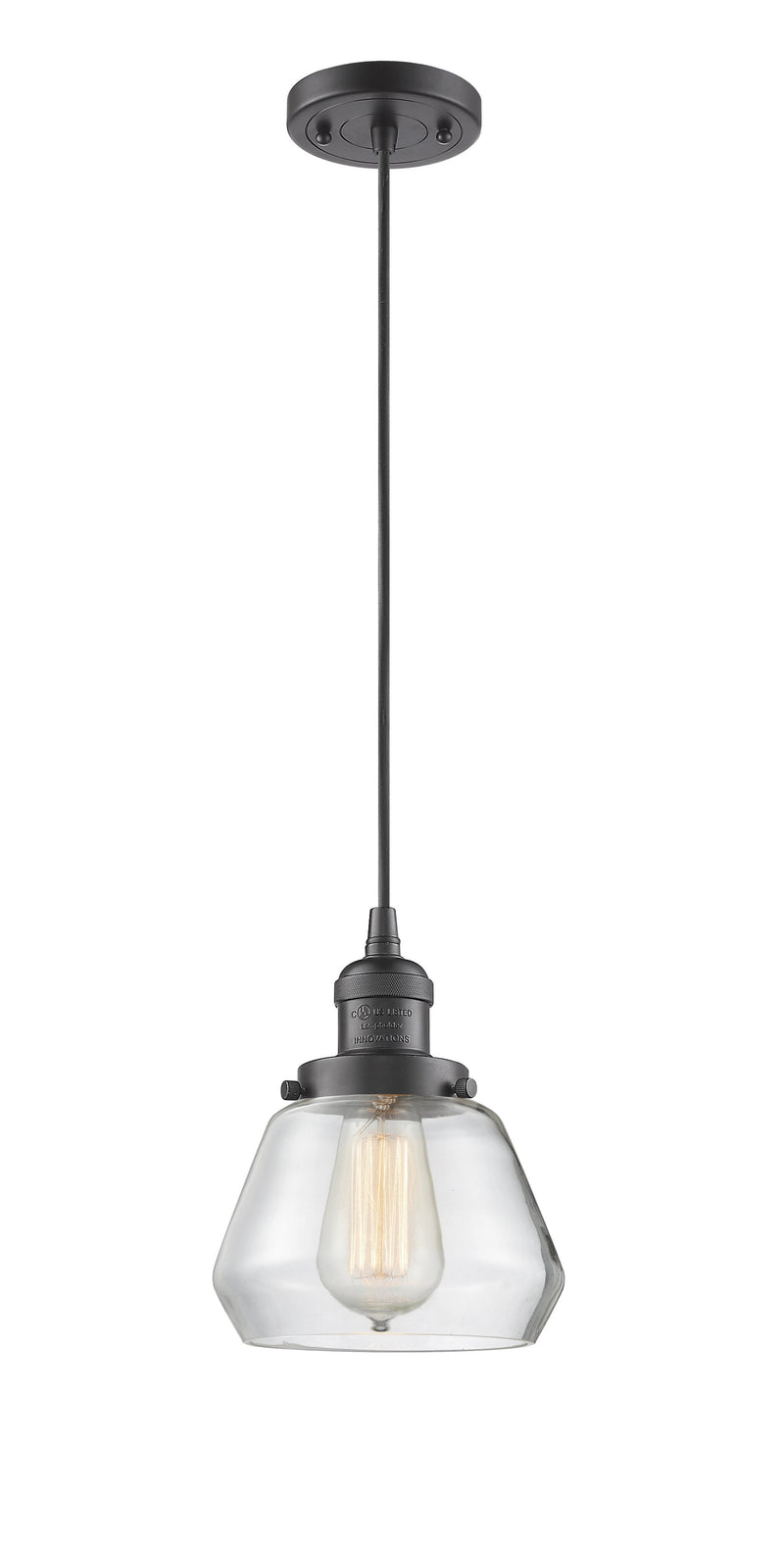 Innovations Lighting Fulton 1-100 watt 7 inch Oil Rubbed Bronze Mini Pendant  Clear glass 201COBG172