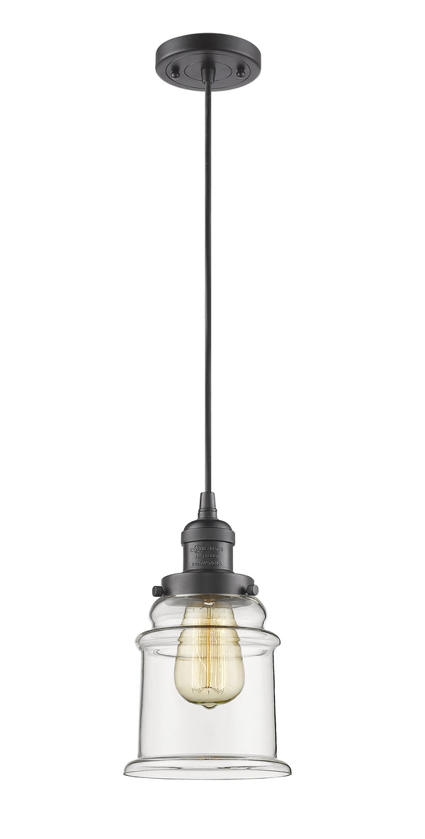 Innovations Lighting Canton 1-100 watt 6.5 inch Oil Rubbed Bronze Mini Pendant  Clear glass 201COBG182