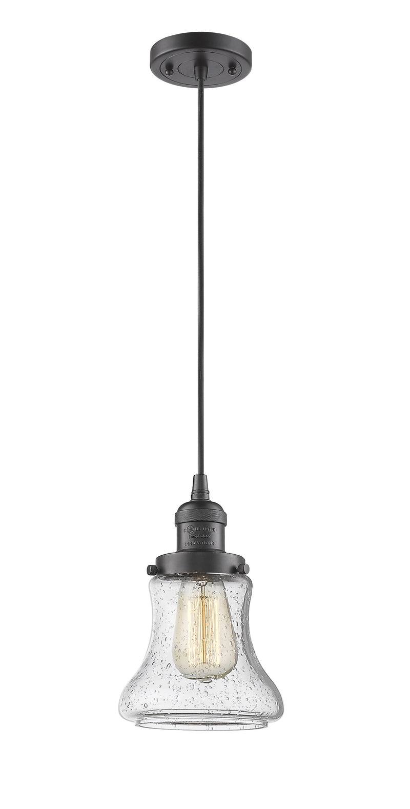 Innovations Lighting Bellmont 1-100 watt 6.5 inch Oil Rubbed Bronze Mini Pendant  Seedy glass 201COBG194