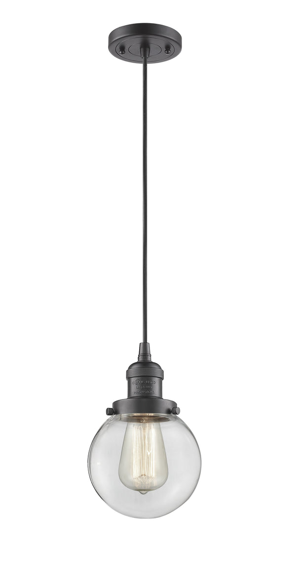 Innovations Lighting Beacon 1-100 watt 6 inch Oil Rubbed Bronze Mini Pendant  Clear glass 201COBG2026