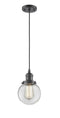 Innovations Lighting Beacon 1-100 watt 6 inch Oil Rubbed Bronze Mini Pendant  Clear glass 201COBG2026