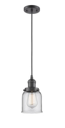 Innovations Lighting Small Bell 1-100 watt 5 inch Oil Rubbed Bronze Mini Pendant  Clear glass 201COBG52