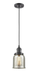 Innovations Lighting Small Bell 1-100 watt 5 inch Oil Rubbed Bronze Mini Pendant  Silver Plated Mercury glass 201COBG58