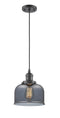 Innovations Lighting Large Bell 1-100 watt 8 inch Oil Rubbed Bronze Mini Pendant  Smoked glass 201COBG73