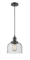 Innovations Lighting Large Bell 1-100 watt 8 inch Oil Rubbed Bronze Mini Pendant  Seedy glass 201COBG74