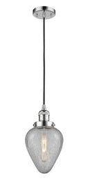 Innovations Lighting Geneseo 1-100 watt 6.5 inch Polished Chrome Mini Pendant  Clear Crackle glass 201CPCG165