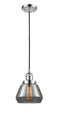 Innovations Lighting Fulton 1-100 watt 7 inch Polished Chrome Mini Pendant  Smoked glass 201CPCG173