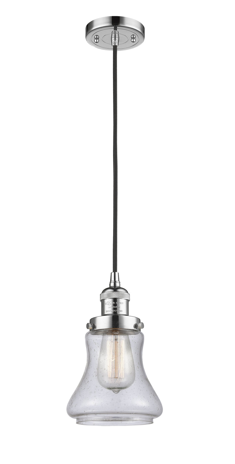 Innovations Lighting Bellmont 1-100 watt 6.5 inch Polished Chrome Mini Pendant  Seedy glass 201CPCG194