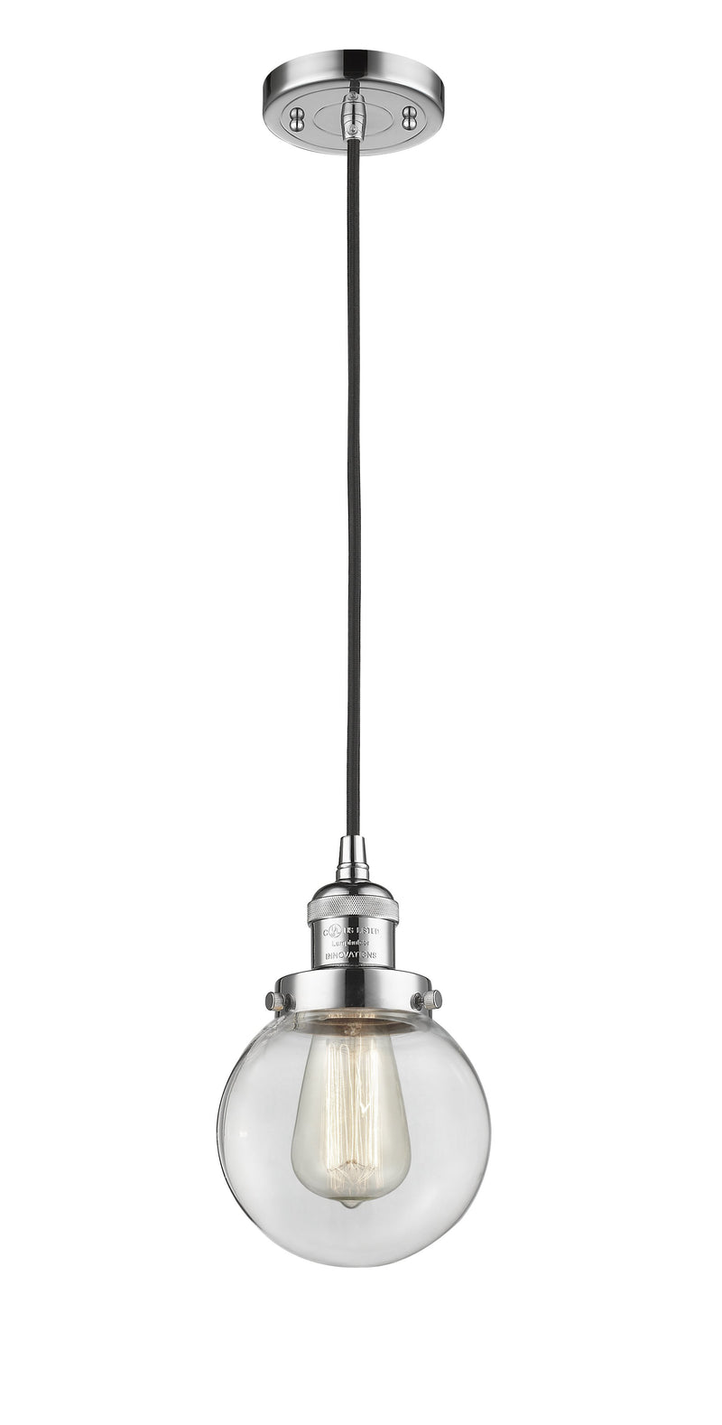 Innovations Lighting Beacon 1-100 watt 6 inch Polished Chrome Mini Pendant  Clear glass 201CPCG2026