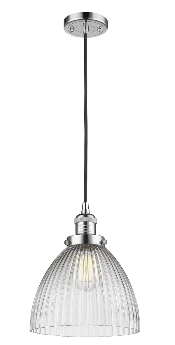 Innovations Lighting Seneca Falls 1-100 watt 9.5 inch Polished Chrome Pendant  Clear glass 201CPCG222