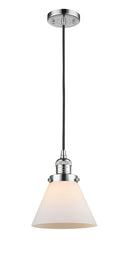 Innovations Lighting Large Cone 1-100 watt 8 inch Polished Chrome Mini Pendant  Matte White Cased glass 201CPCG41