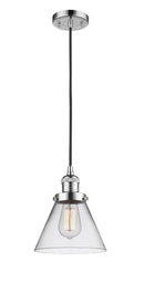 Innovations Lighting Large Cone 1-100 watt 8 inch Polished Chrome Mini Pendant  Seedy glass 201CPCG44