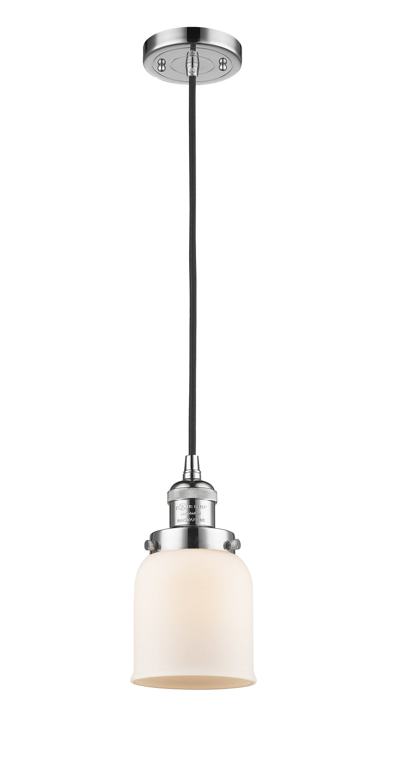 Innovations Lighting Small Bell 1-100 watt 5 inch Polished Chrome Mini Pendant  Matte White Cased glass 201CPCG51