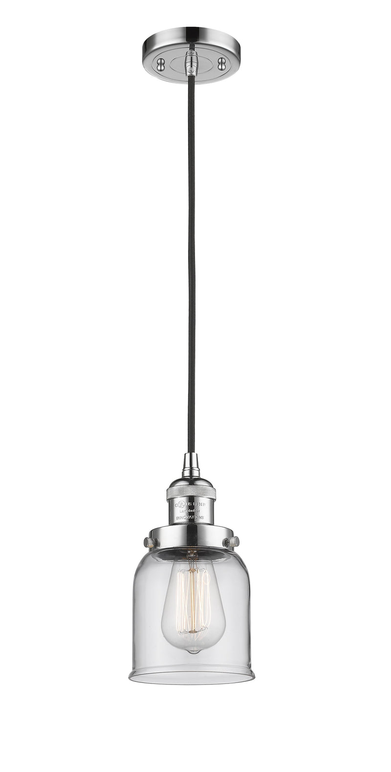 Innovations Lighting Small Bell 1-100 watt 5 inch Polished Chrome Mini Pendant  Clear glass 201CPCG52