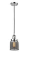 Innovations Lighting Small Bell 1-100 watt 5 inch Polished Chrome Mini Pendant  Smoked glass 201CPCG53