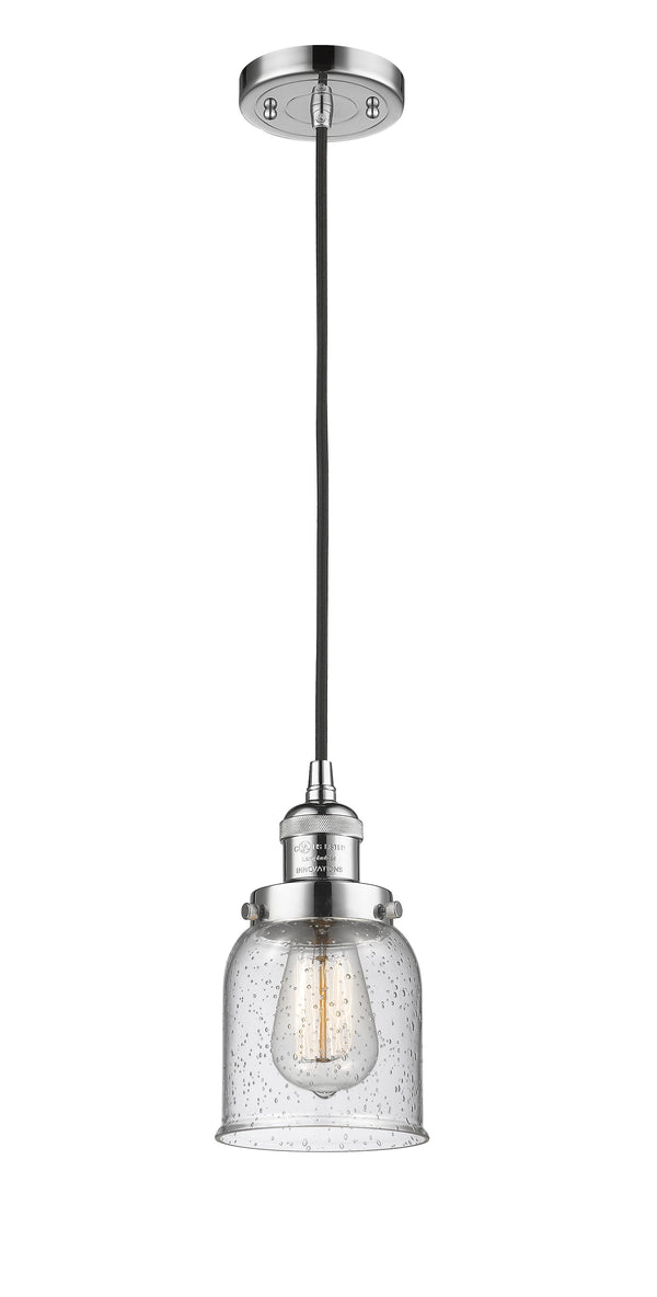 Innovations Lighting Small Bell 1-100 watt 8 inch Antique Copper Mini Pendant  Seedy glass 201CPCG54