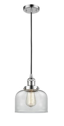 Innovations Lighting Large Bell 1-100 watt 8 inch Polished Chrome Mini Pendant  Clear glass 201CPCG72