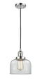 Innovations Lighting Large Bell 1-100 watt 8 inch Polished Chrome Mini Pendant  Clear glass 201CPCG72